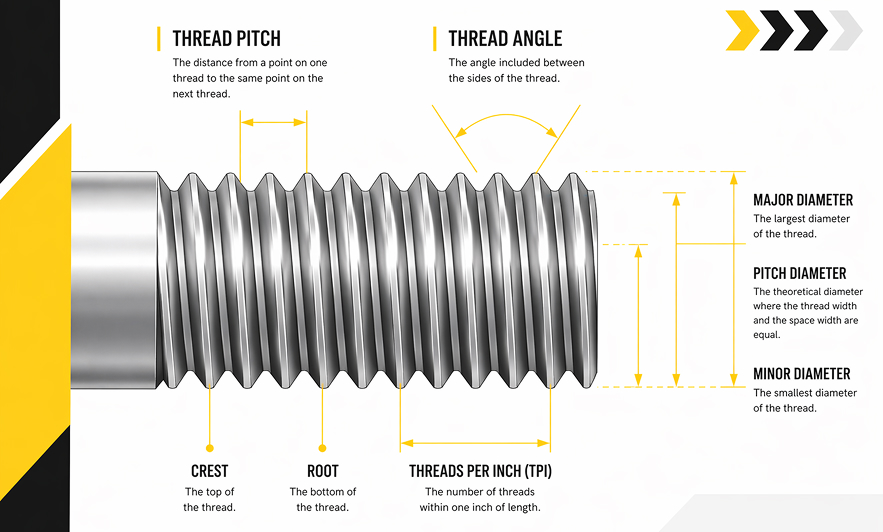 Detailed View Of A Threaded Bolt Showcasing Its Helical Ridges And Head Design For Fastening Applications